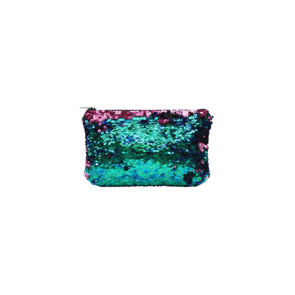 Greenbrier International Cosmetic Bag Womens OS Teal Green New Sequin Pouch